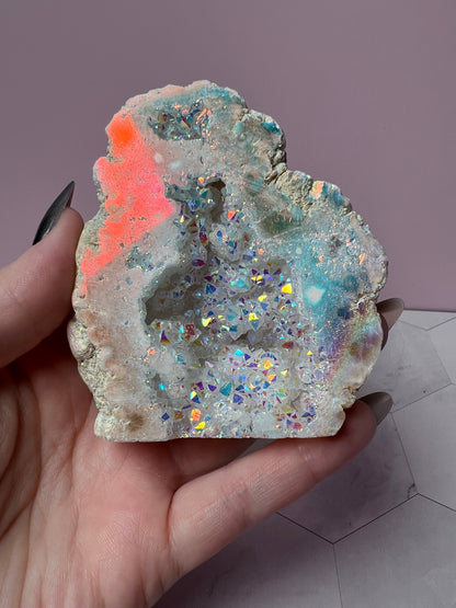 ONE (1) Stunning Aura Geode Specimen - B