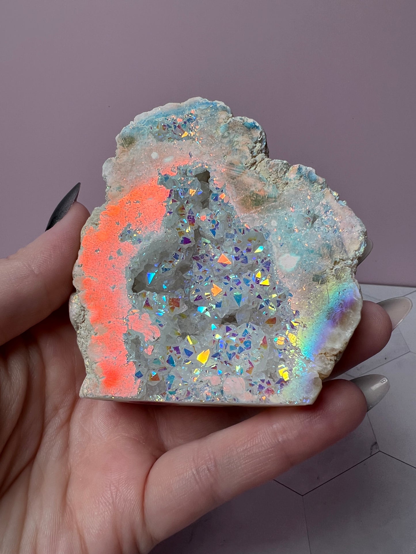 ONE (1) Stunning Aura Geode Specimen - B