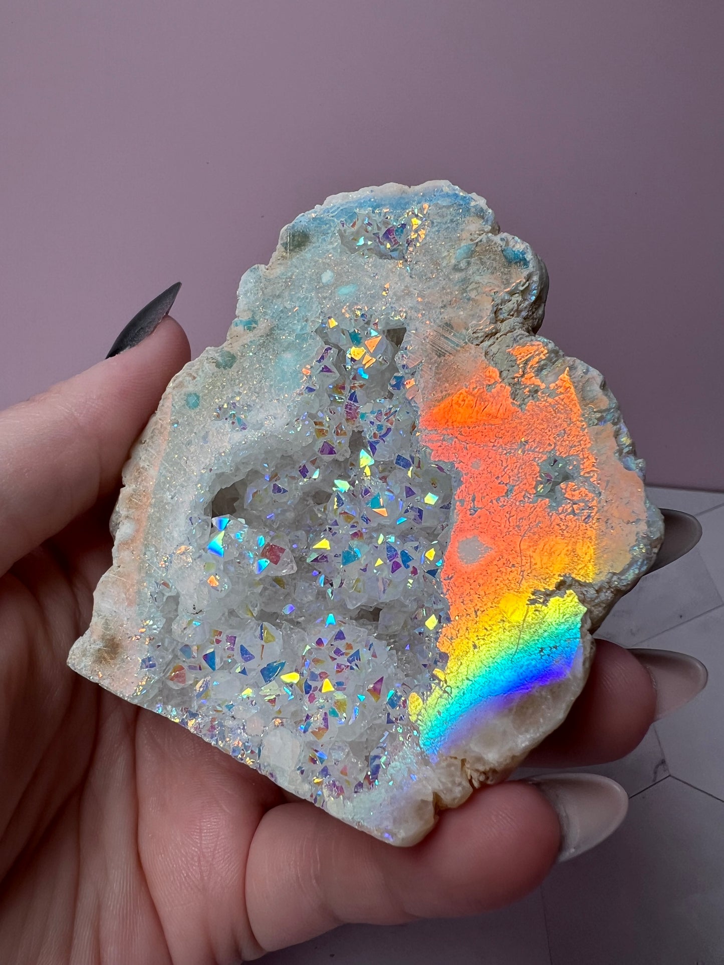 ONE (1) Stunning Aura Geode Specimen - B