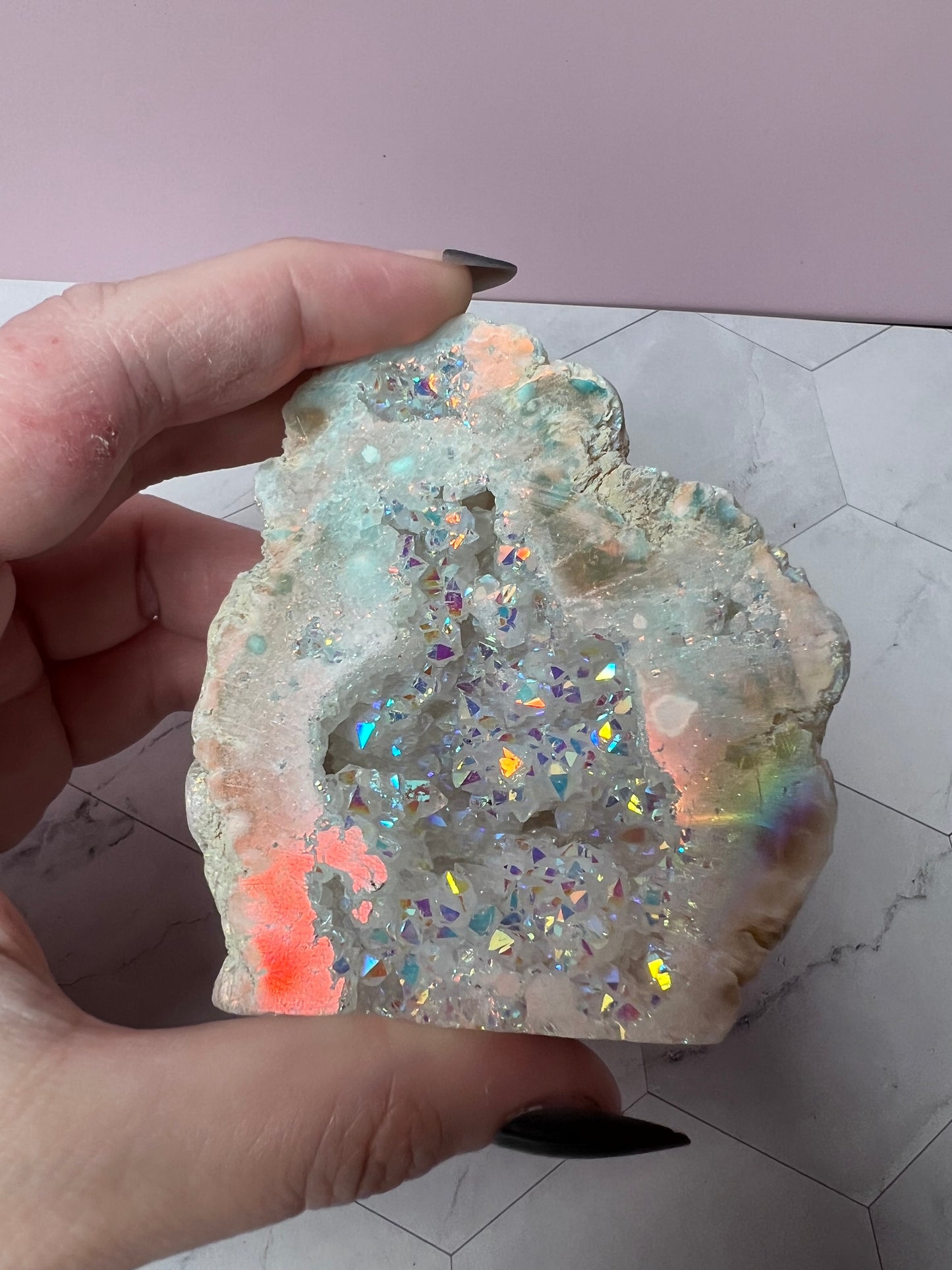 ONE (1) Stunning Aura Geode Specimen - B