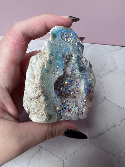 ONE (1) Stunning Aura Geode Specimen - B