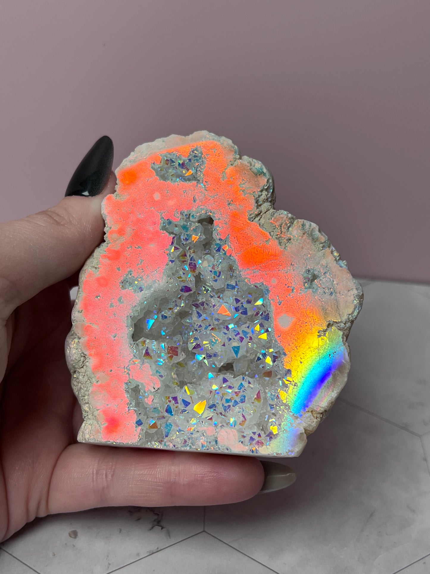 ONE (1) Stunning Aura Geode Specimen - B