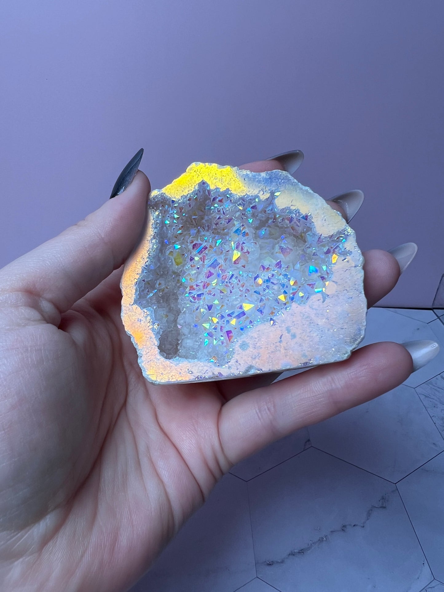 ONE (1) Stunning Aura Geode Specimen - D