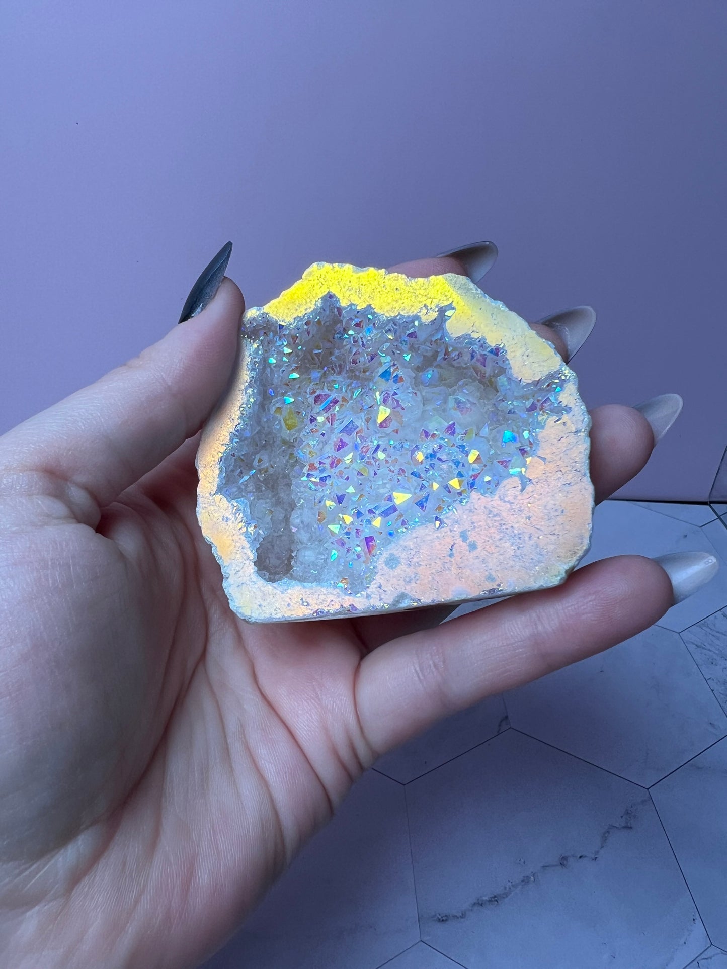 ONE (1) Stunning Aura Geode Specimen - D