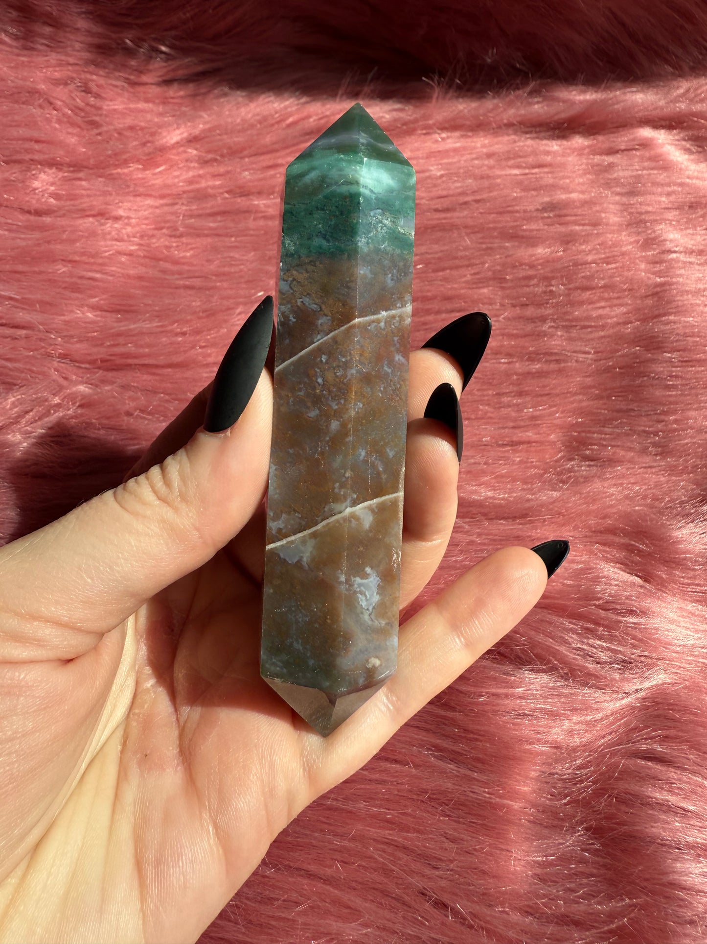 Stunning High Quality Sea Jasper Double Terminated Point - D