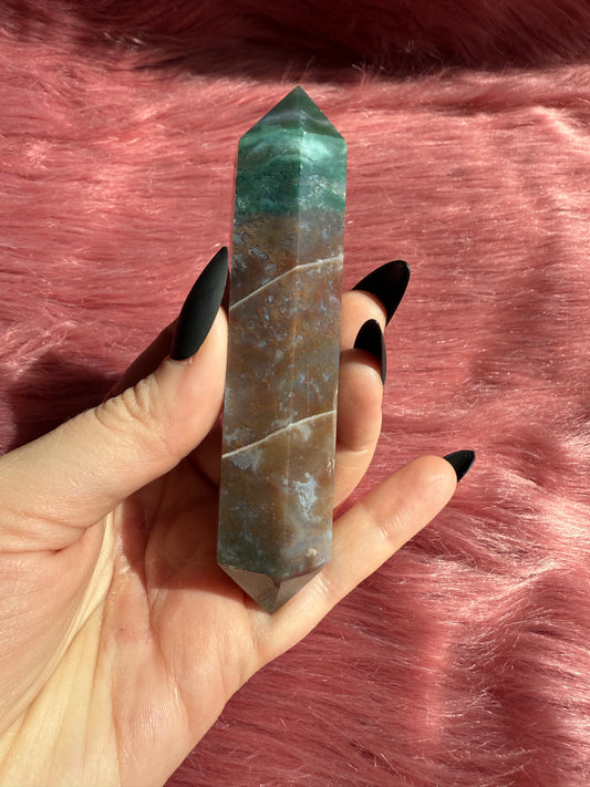 Stunning High Quality Sea Jasper Double Terminated Point - D