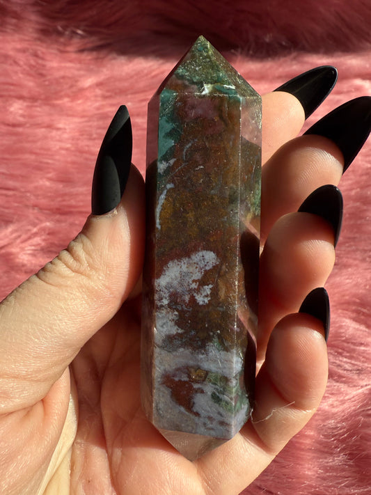 Stunning High Quality Sea Jasper Double Terminated Point - I