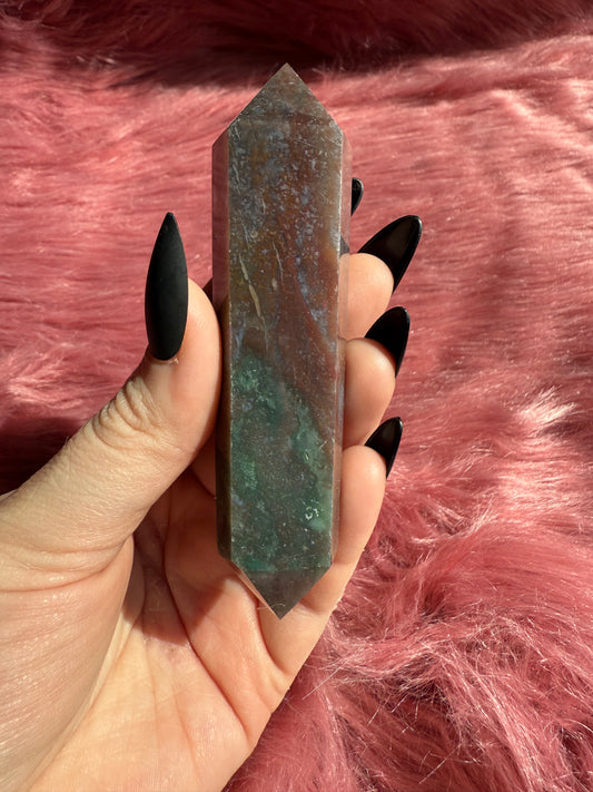 Stunning High Quality Sea Jasper Double Terminated Point - E