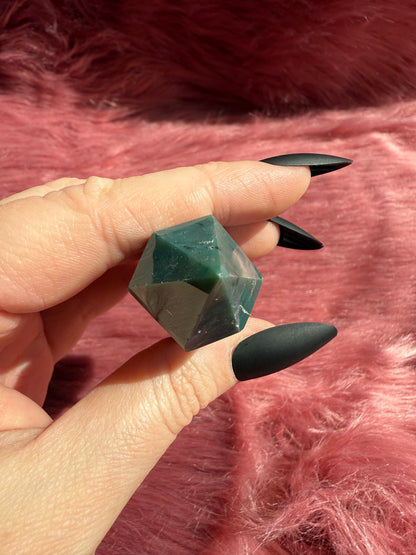 Stunning High Quality Sea Jasper Double Terminated Point with Druzy Pocket - C