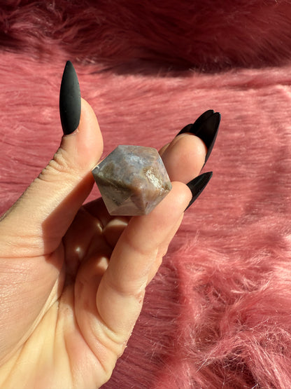 Stunning High Quality Sea Jasper Double Terminated Point with Druzy Pocket - C