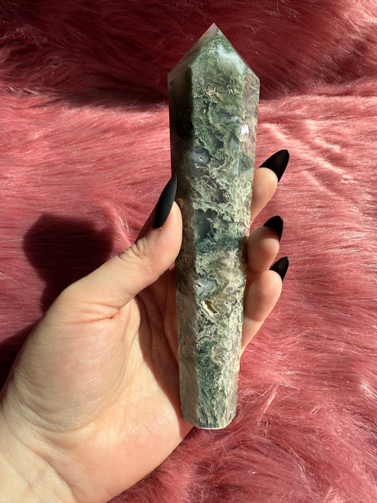 Stunning High Quality Moss Agate Wand