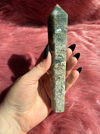 Stunning High Quality Moss Agate Wand