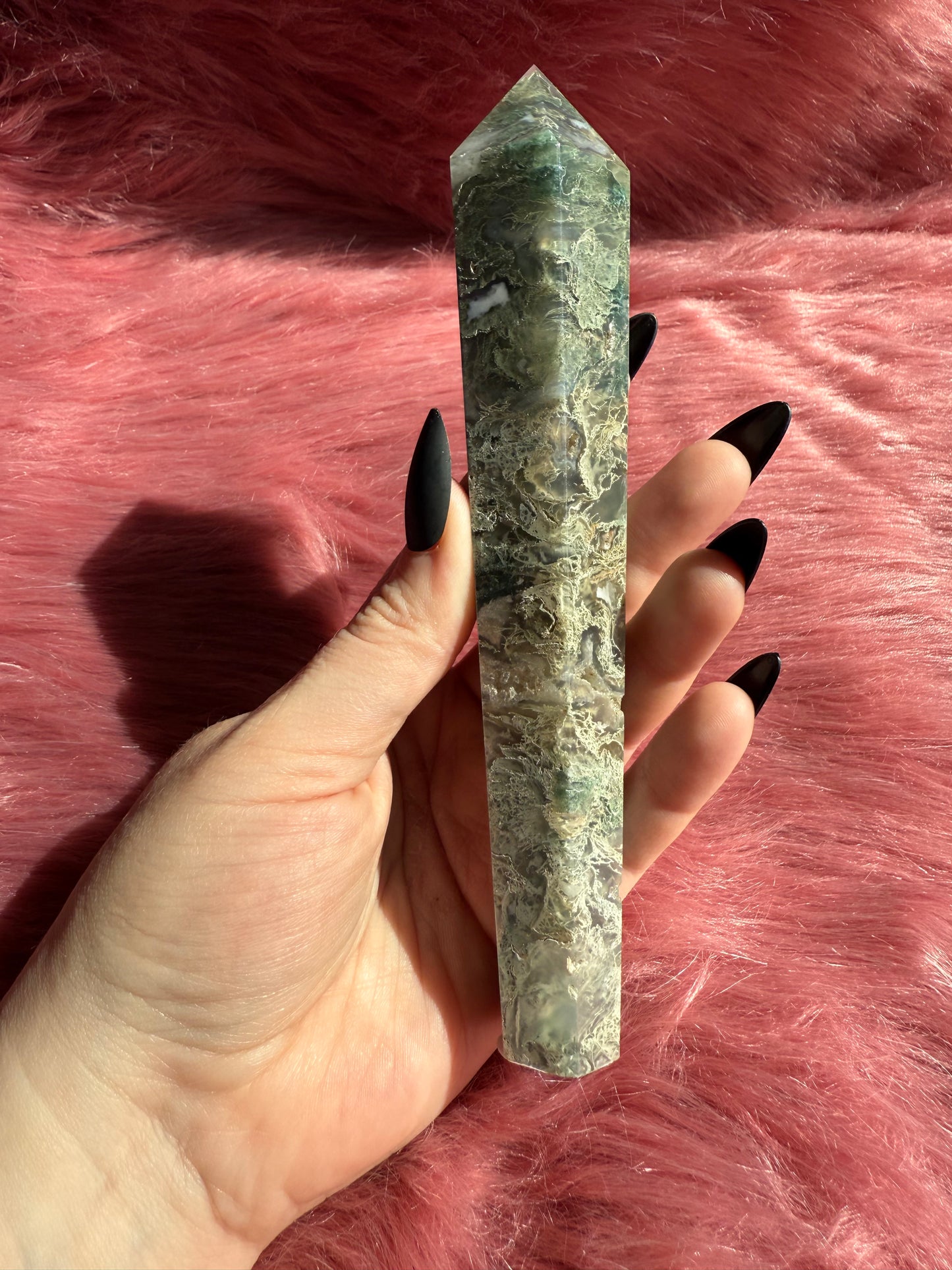 Stunning High Quality Moss Agate Wand