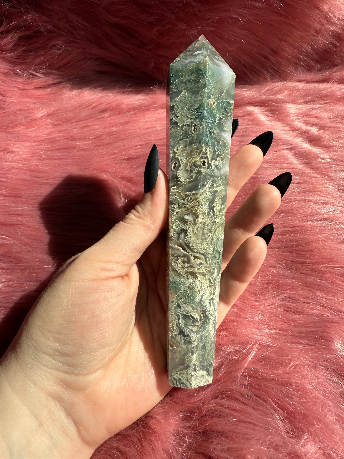 Stunning High Quality Moss Agate Wand