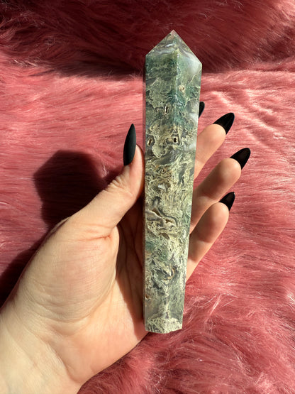 Stunning High Quality Moss Agate Wand