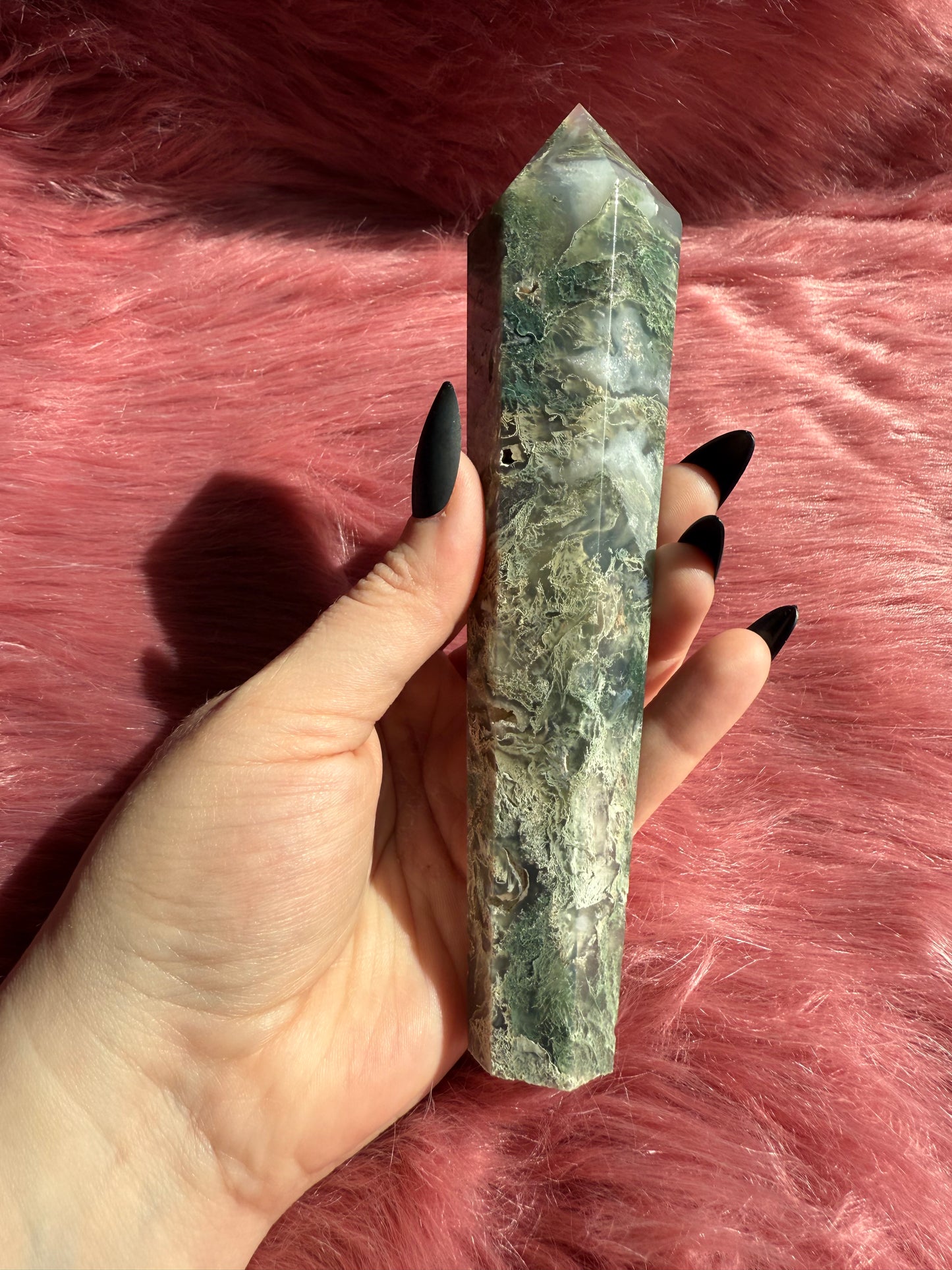 Stunning High Quality Moss Agate Wand