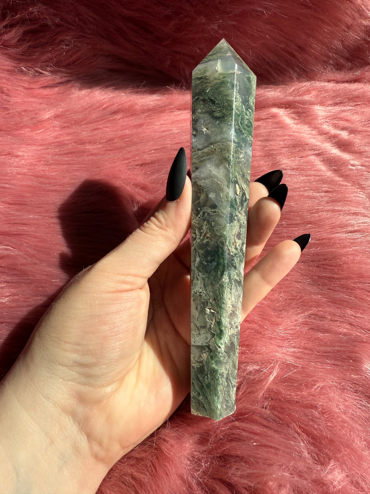 Stunning High Quality Moss Agate Wand