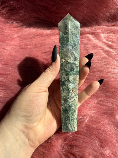 Stunning High Quality Moss Agate Wand
