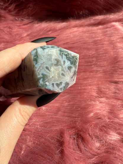 Stunning High Quality Blue Green Moss Agate Wand