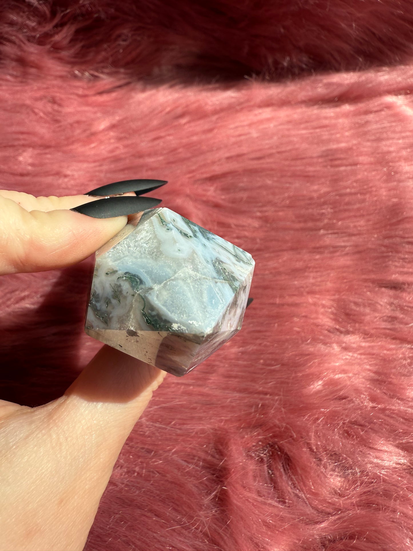 Stunning High Quality Blue Green Moss Agate Wand