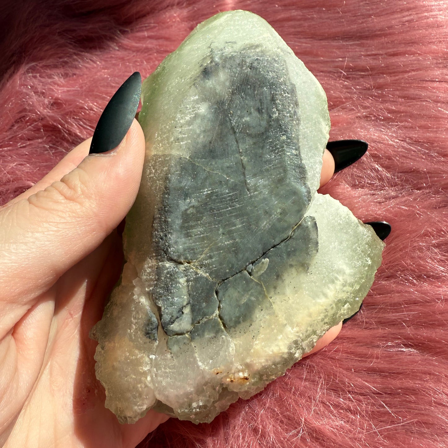 Stunning Large Green Fluorite Specimen with Barite, includes Display Stand