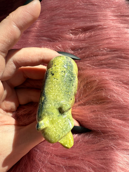 Stunning Serpentine Bear Carving Made in Peru