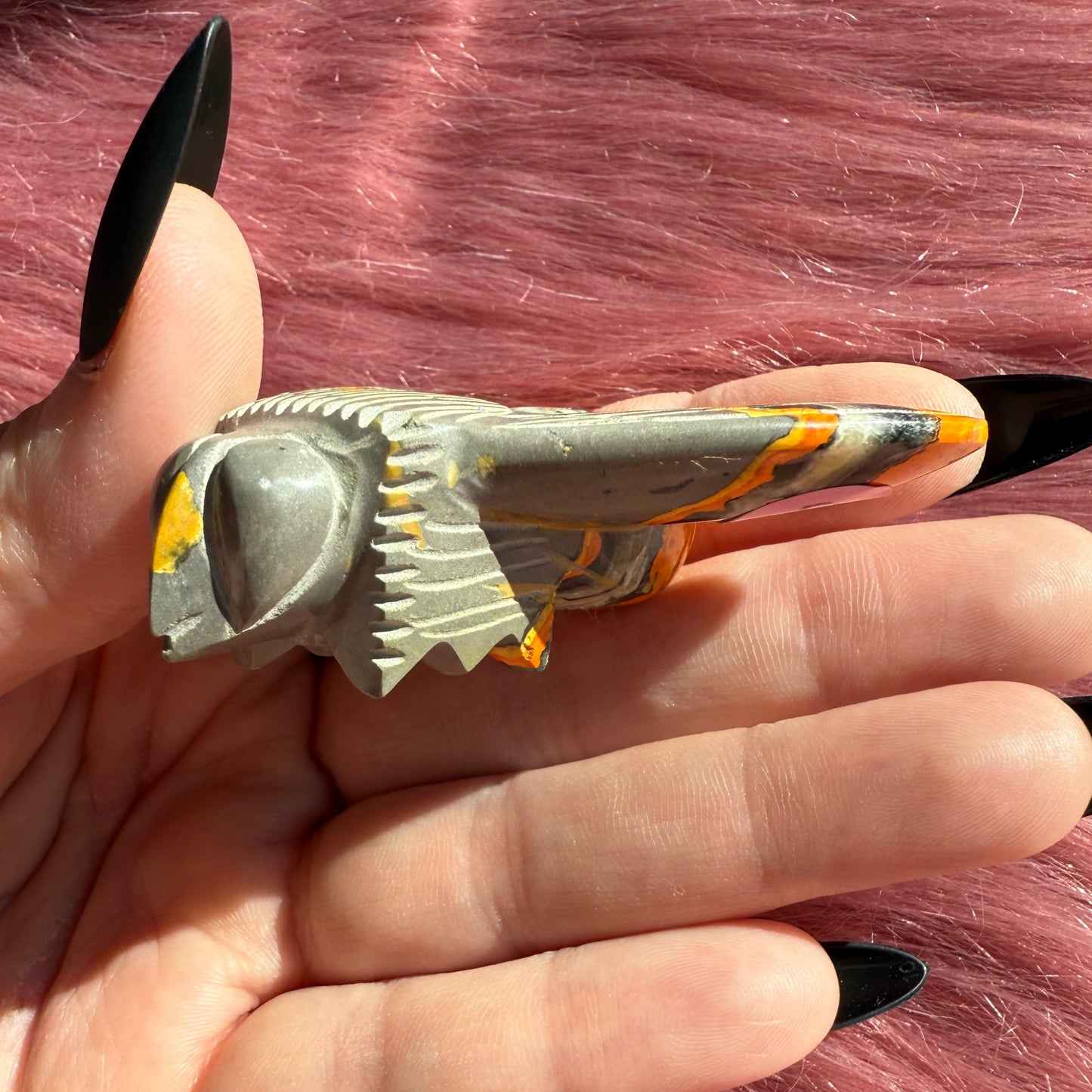 Stunning Bumblebee Jasper Cicada Carving