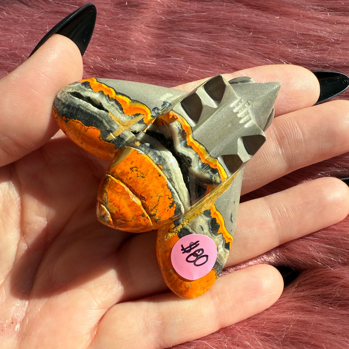 Stunning Bumblebee Jasper Cicada Carving