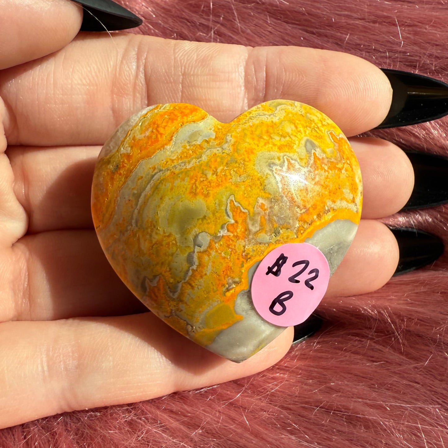 ONE (1) Stunning Bumblebee Jasper Medium Heart
