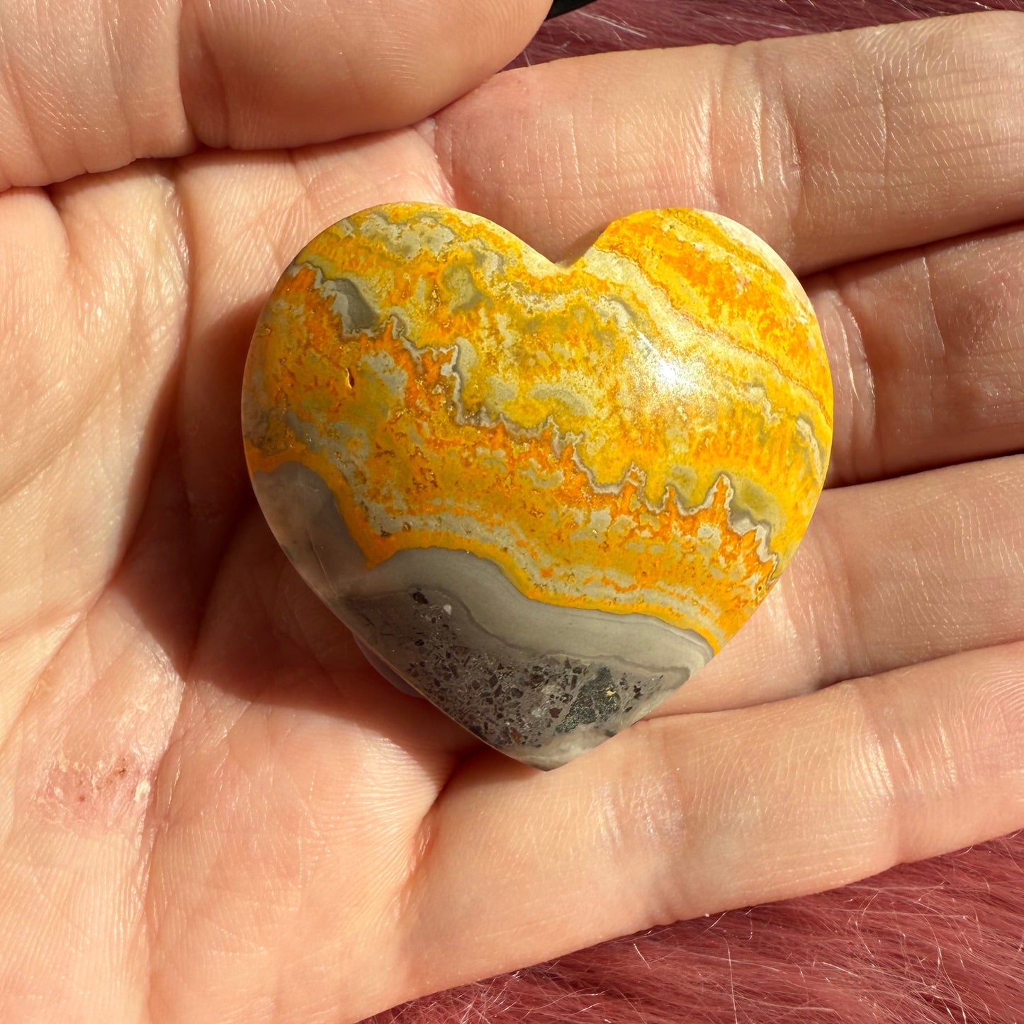 ONE (1) Stunning Bumblebee Jasper Medium Heart