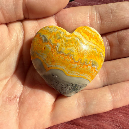 ONE (1) Stunning Bumblebee Jasper Medium Heart