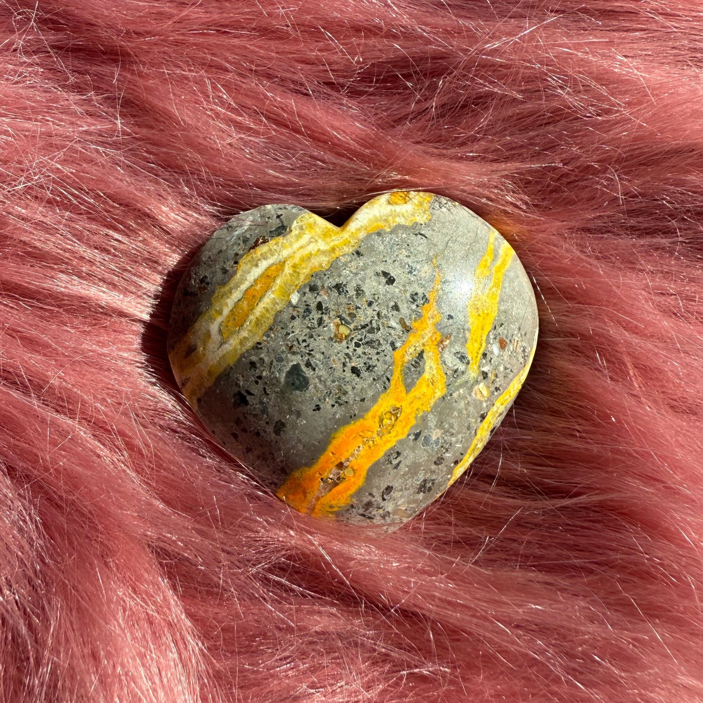 ONE (1) Stunning Bumblebee Jasper Medium Heart