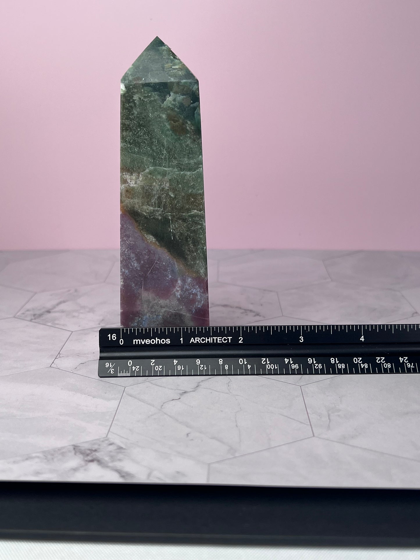 Stunning High Quality Purple Moss Agate x Sea Jasper Tower