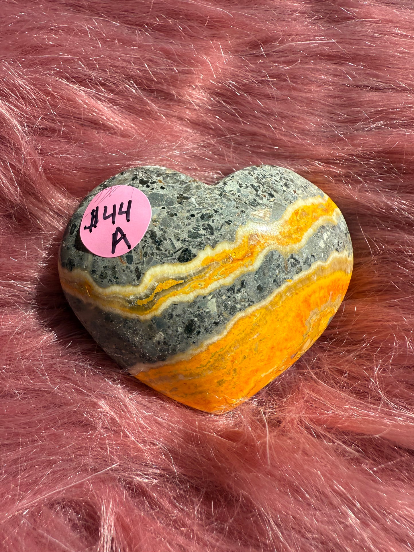 ONE (1) Stunning Bumblebee Jasper Large Heart