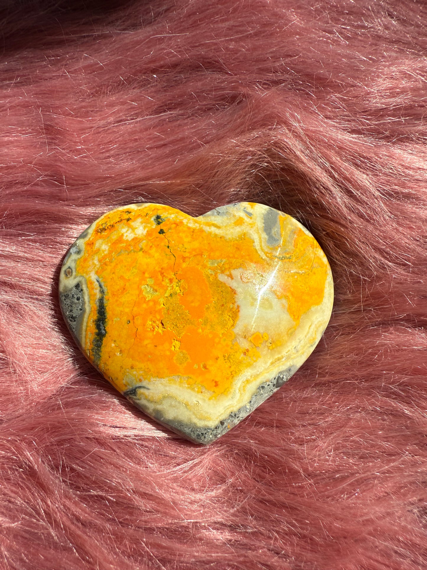 ONE (1) Stunning Bumblebee Jasper Large Heart