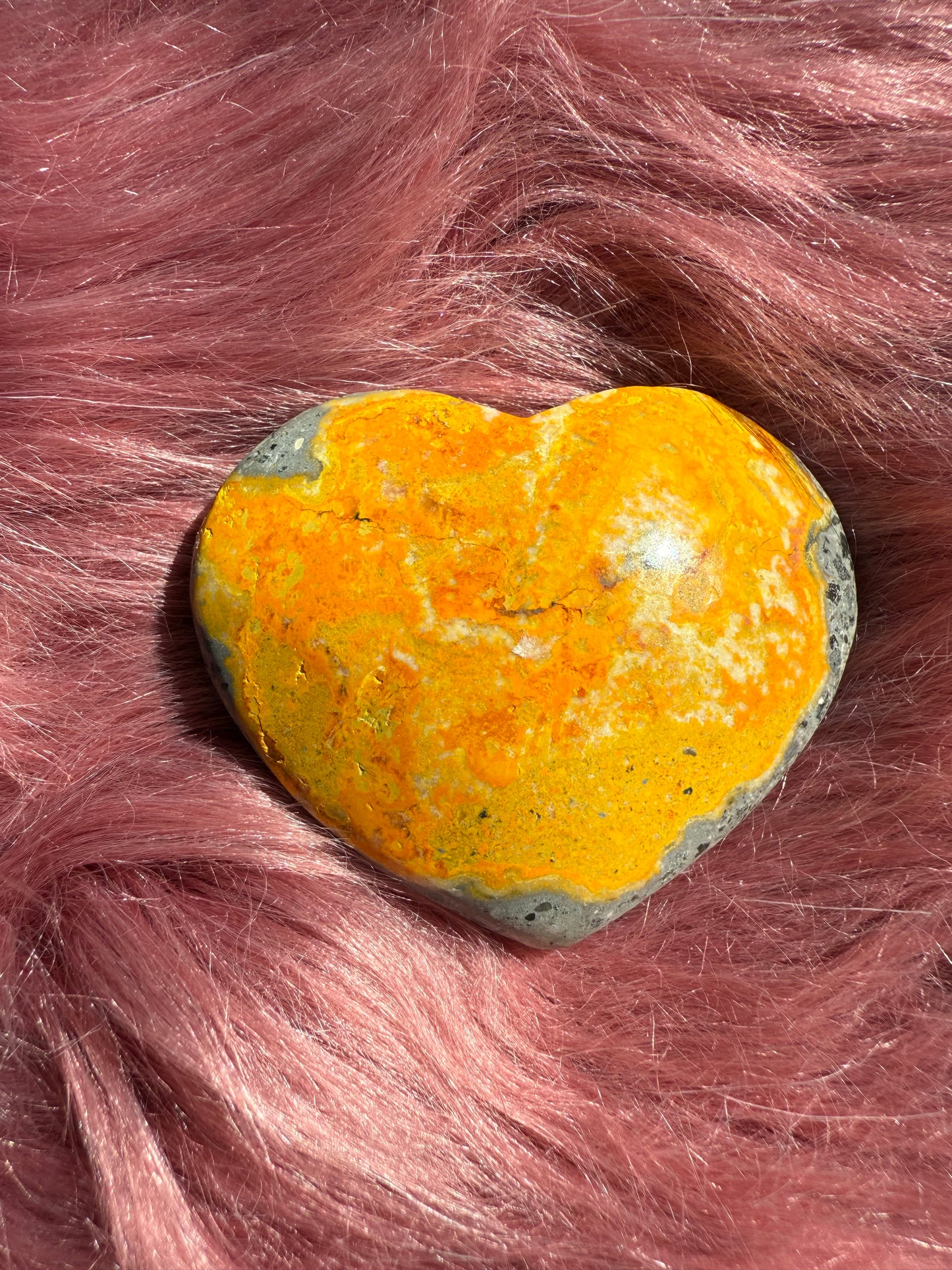 ONE (1) Stunning Bumblebee Jasper Large Heart
