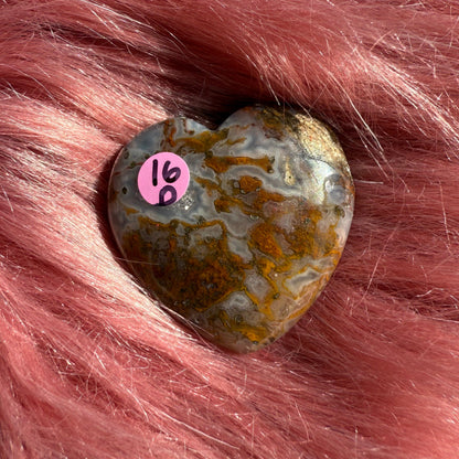 Stunning Agua Nueva Moss Agate Small Heart from Mexico