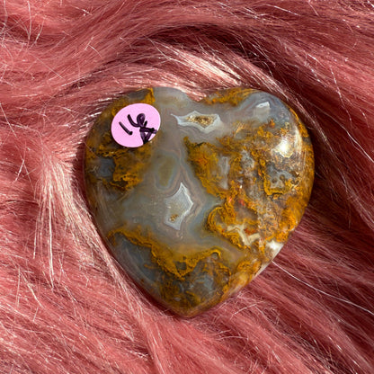 Stunning Agua Nueva Moss Agate Small Heart from Mexico