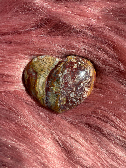 Stunning Agua Nueva Moss Agate Medium Heart from Mexico