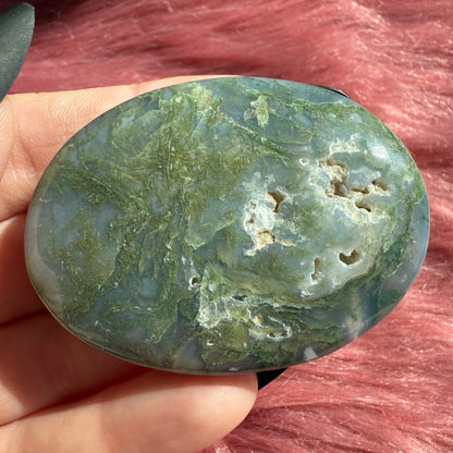 Stunning Moss Agate Palmstone - Intuitively Selected