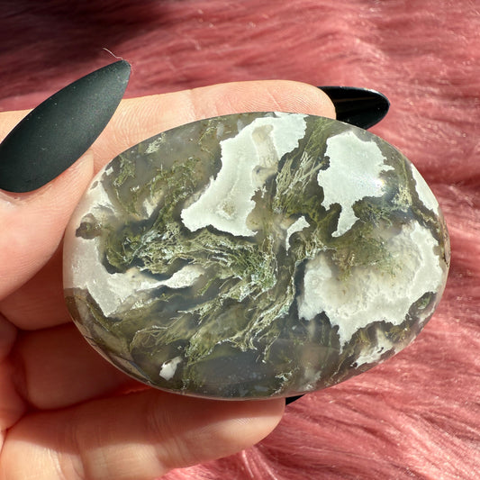 Stunning Moss Agate Palmstone - Intuitively Selected