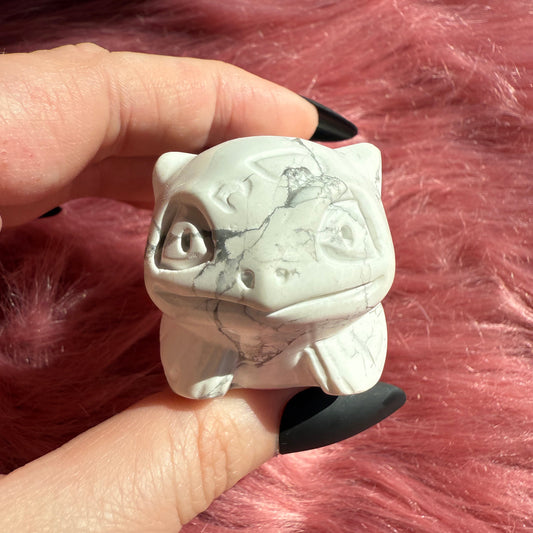 Stunning High Quality Howlite Bulbasaur Carving
