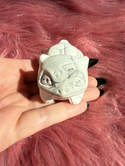 Stunning High Quality Howlite Bulbasaur Carving