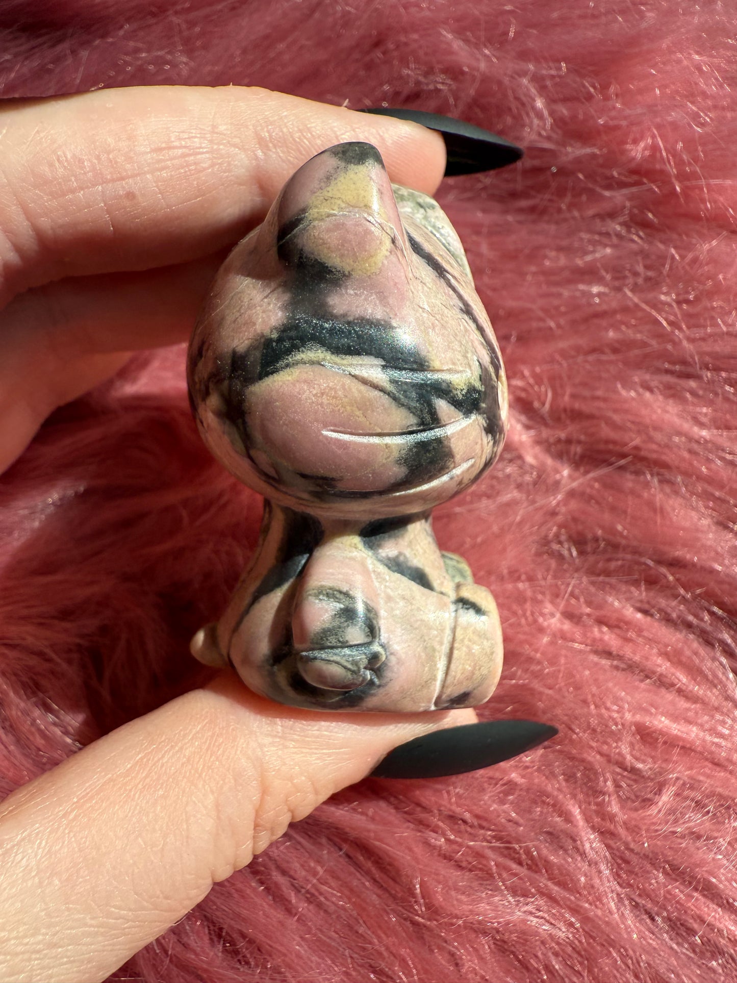 Stunning High Quality Small Size Rhodonite HK Carving - B