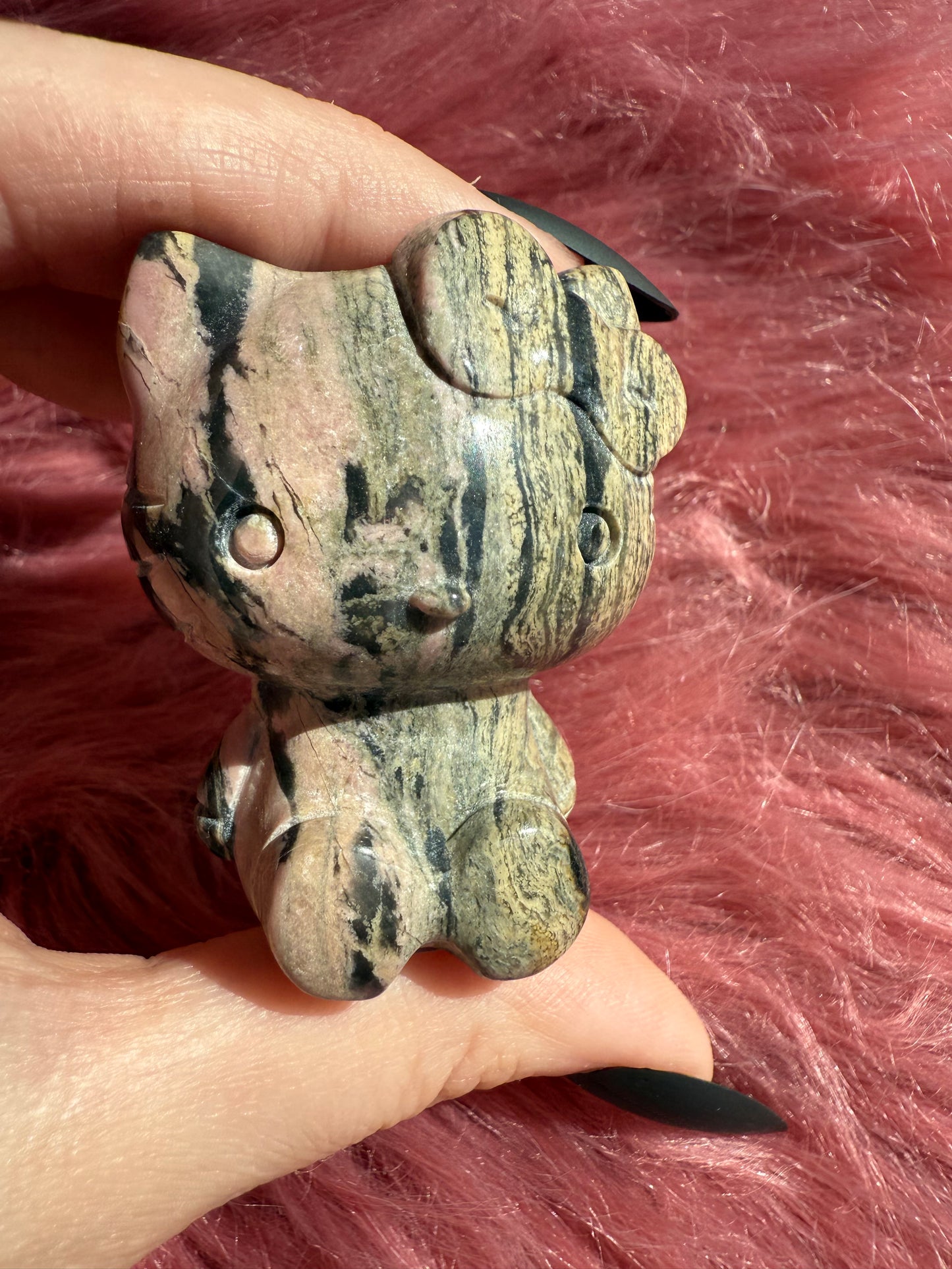 Stunning High Quality Small Size Rhodonite HK Carving - B
