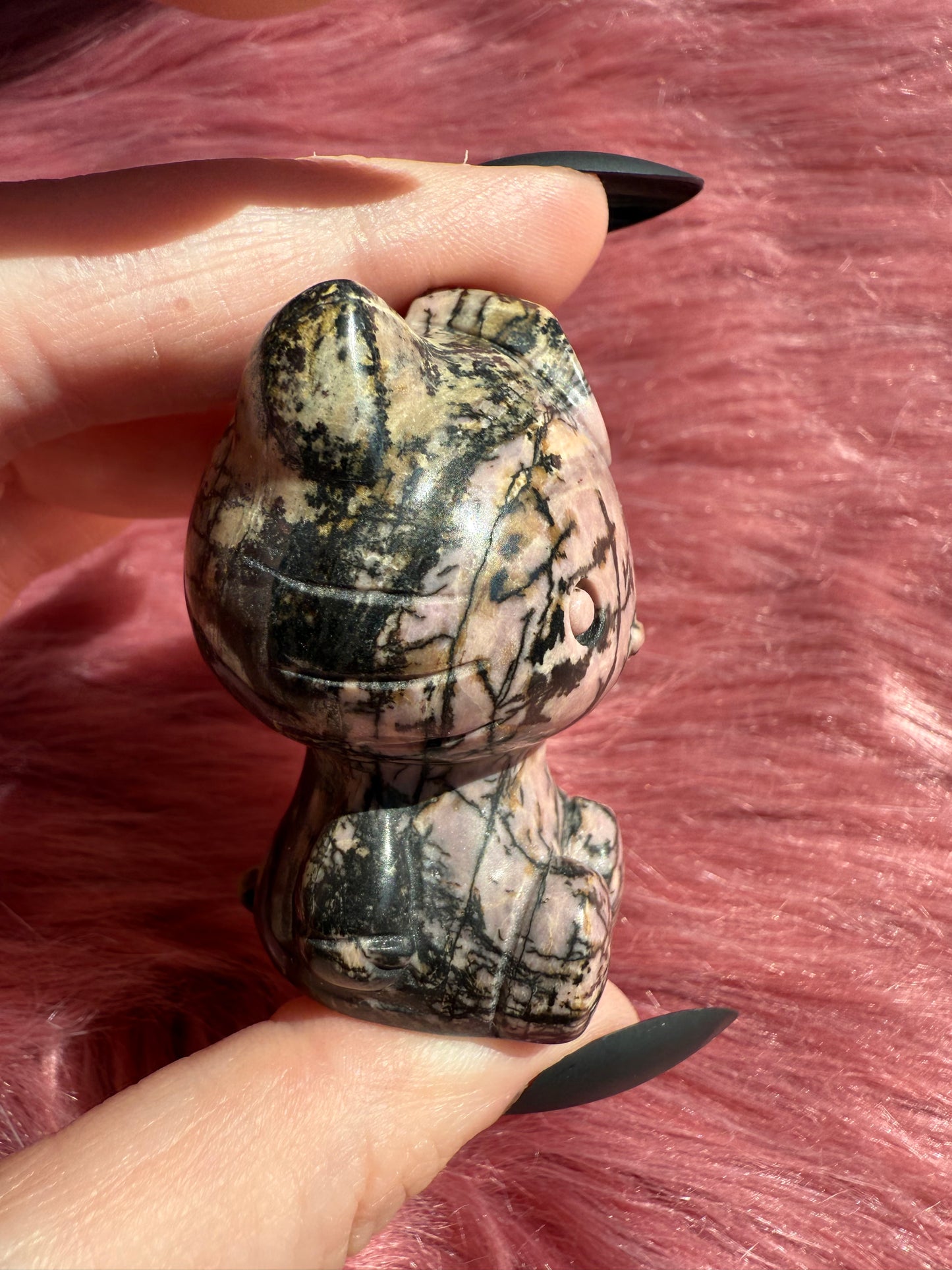 Stunning High Quality Small Size Rhodonite HK Carving - A