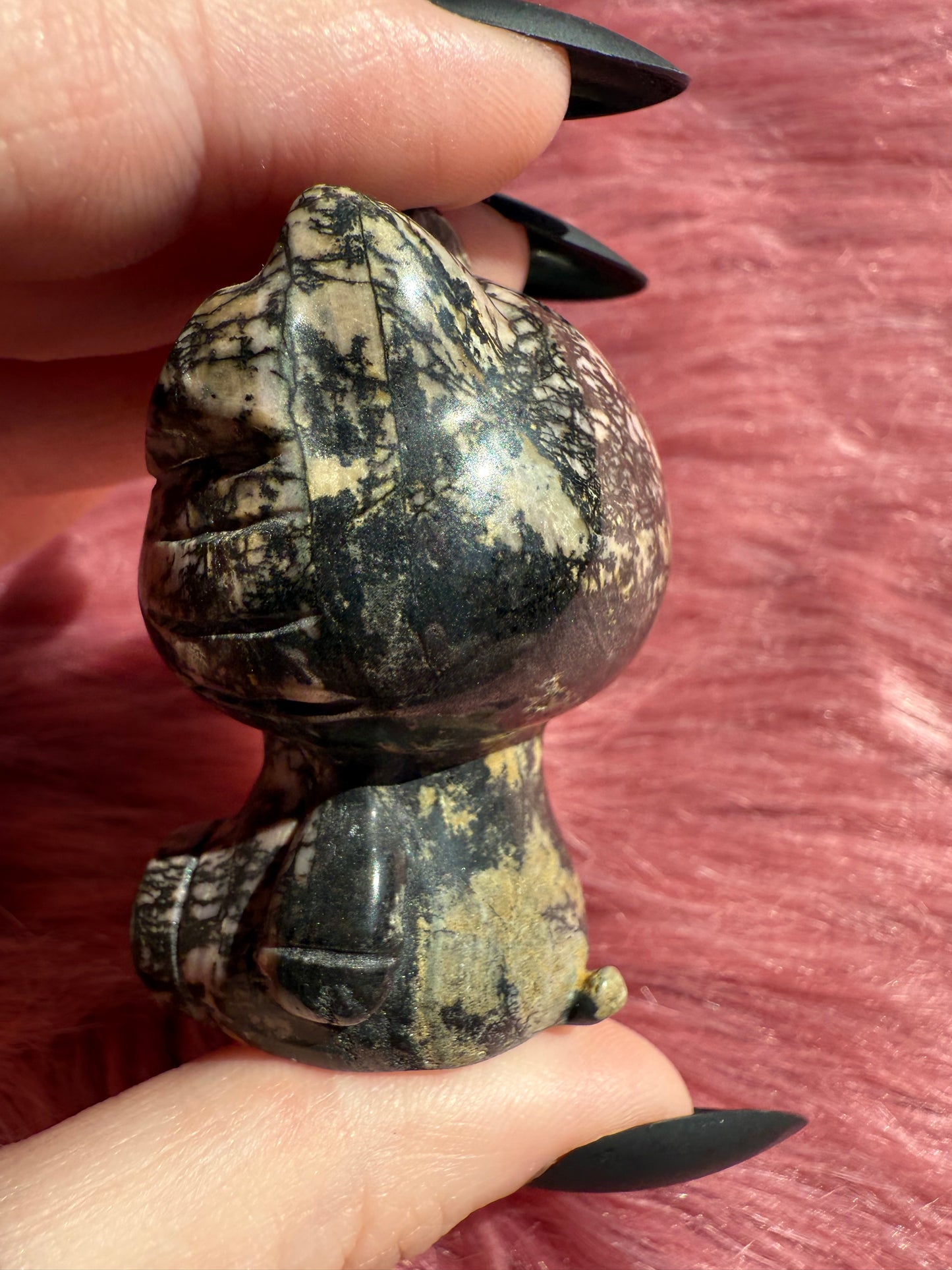 Stunning High Quality Small Size Rhodonite HK Carving - A