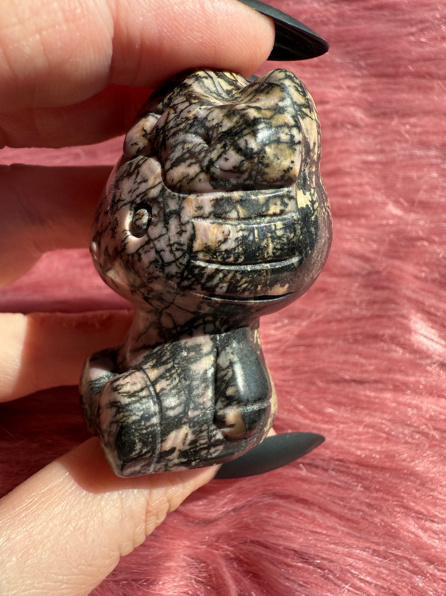 Stunning High Quality Small Size Rhodonite HK Carving - A