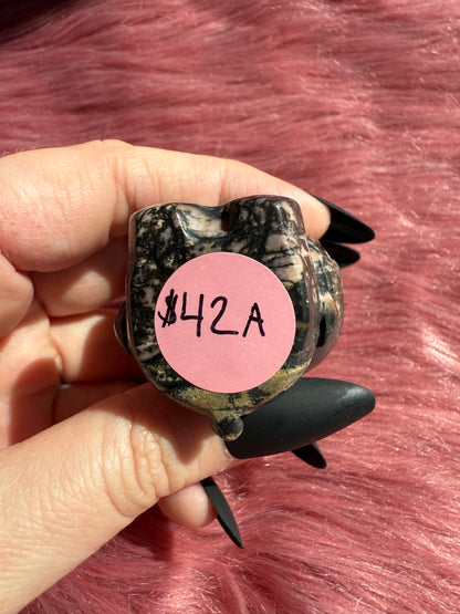Stunning High Quality Small Size Rhodonite HK Carving - A