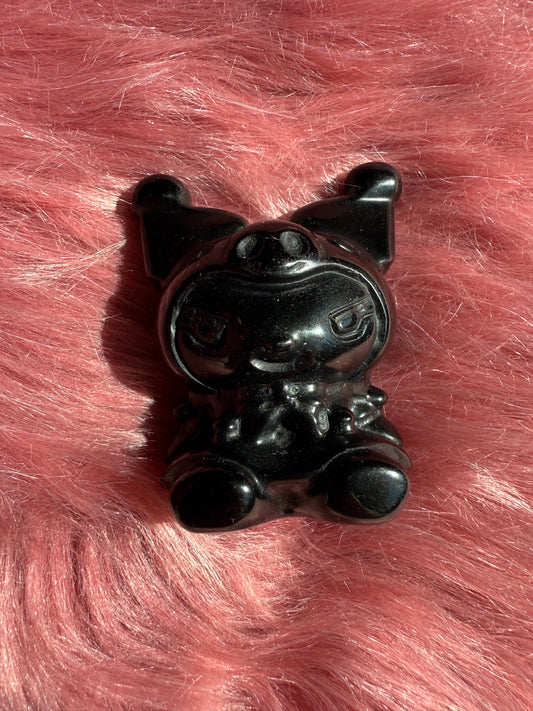 Stunning High Quality Small Size Obsidian Kuromi Carving